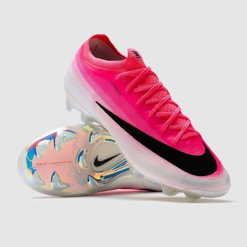 Botines Nike Mercurial rosa y blancos